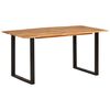 vidaXL Dining Table Acacia with Black Legs Solid Acacia Wood