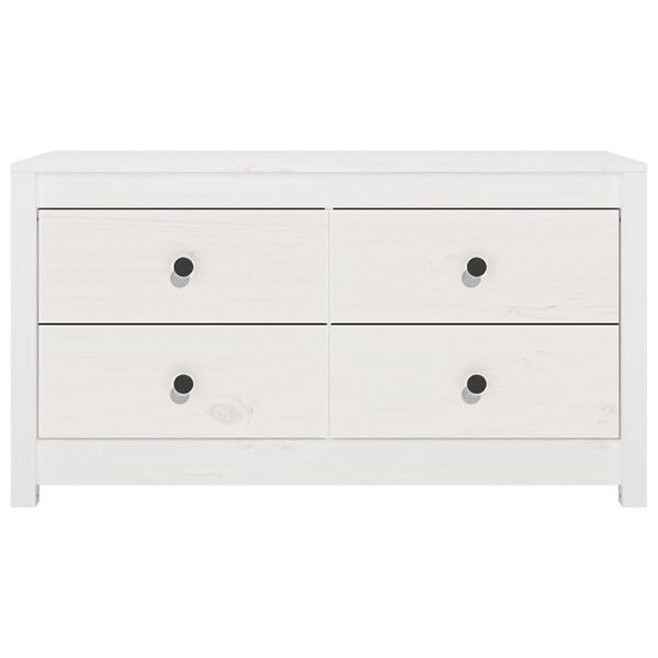 vidaXL Side Cabinet White Solid pine wood Medium Cabinet Rectangular