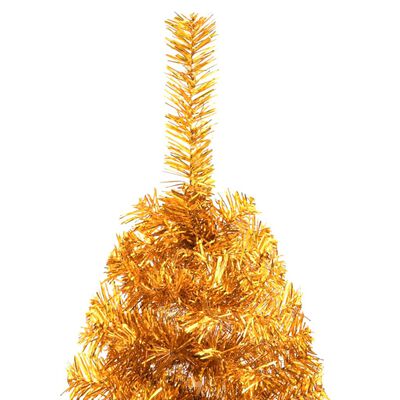 vidaXL Artificial Half Christmas Tree with Stand Gold 4 ft PVC