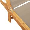 vidaXL Sun Lounger Taupe Solid acacia wood with oil finish, textilene fabric