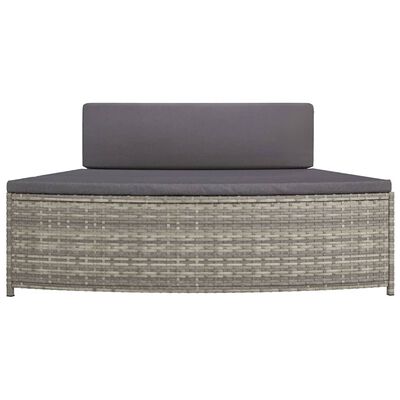 vidaXL Spa Benches with Cushions 2 pcs Gray Poly Rattan