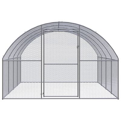 vidaXL Outdoor Chicken Coop 9.8'x13.1'x6.6' Galvanized Steel