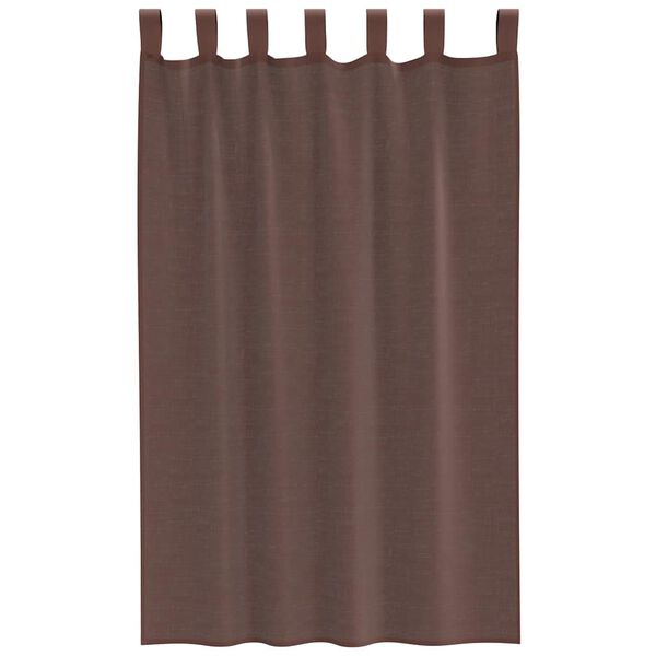 vidaXL Voile Curtains with Tab Top 2 pcs Brown