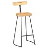 vidaXL Bar Stool Set of 2 Brown and Black Solid Mango Wood, Iron Medium