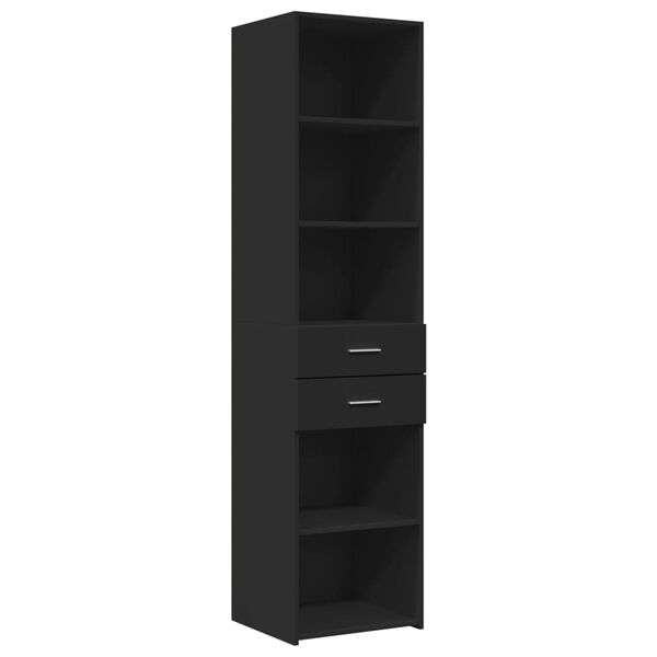 vidaXL Highboard Black Engineered wood 72.8 in tall Storage Highboard
