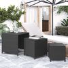 vidaXL Nesting Table Set of 3 Black Poly rattan 3 different size tables