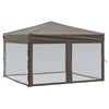 vidaXL Party Tent Taupe 210D Oxford Fabric 10 x 10 ft Foldable