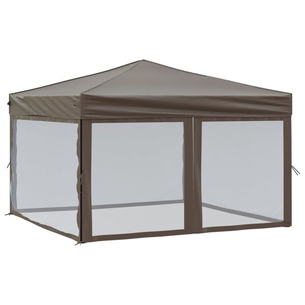 vidaXL Party Tent Taupe 210D Oxford Fabric 10 x 10 ft Foldable