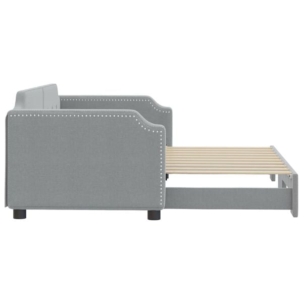 vidaXL Daybed With Trundle Light grey
