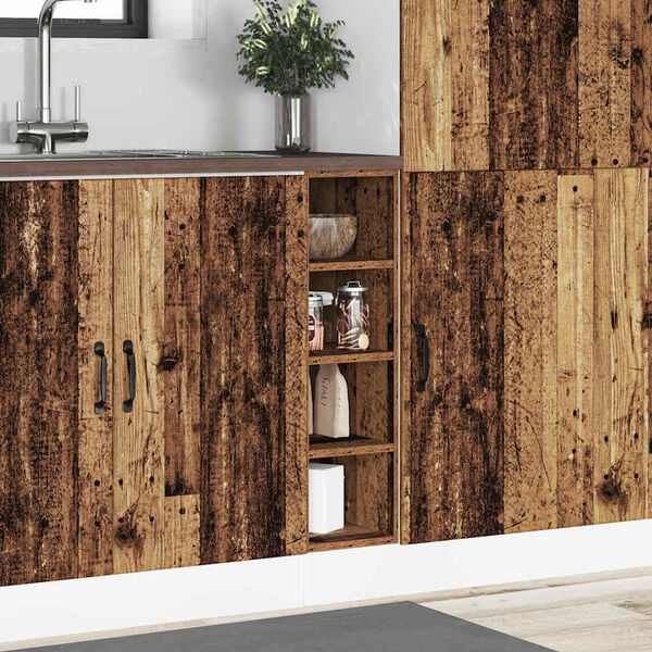 vidaXL Bottom Cabinet Old wood Engineered wood 7.9 x 17.5 x 32.1 in