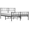 vidaXL Bed Frame Black Powder-Coated Steel Full Bed Frame Rectangular