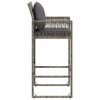 vidaXL Garden Bar Stool Grey PE rattan, powder-coated steel, 100% polyester