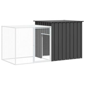 vidaXL Rabbit Cage Anthracite Galvanized steel 78.7x35.8x39.4 in