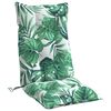 vidaXL Highback Chair Cushion Set of 6 Green with leaf pattern