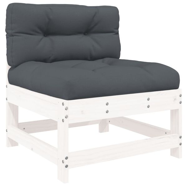 vidaXL Garden Lounge Set White, Anthracite Solid pine wood, Oxford fabric