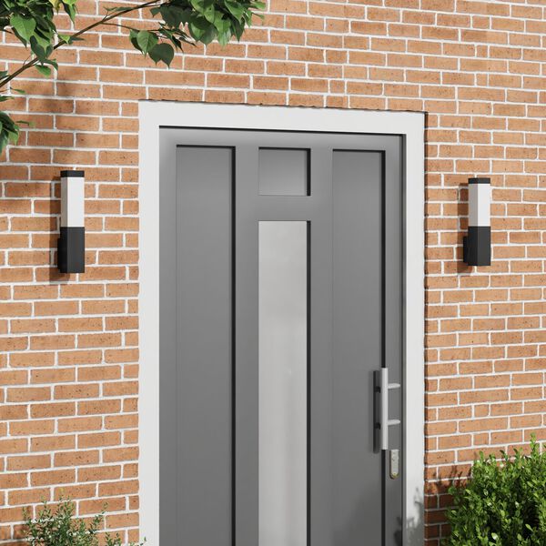 vidaXL Outdoor Wall Lights 2 pcs Black 10.5 x 6 x 35 cm