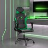vidaXL Gaming Chair Black and Green Faux Leather Medium