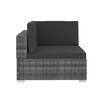 vidaXL Sofa Set Gray + Anthracite PE Rattan + Powder-Coated Steel Frame