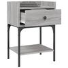 vidaXL Bedside Table Set of 2 Grey Sonoma Engineered Wood, Iron Medium