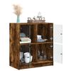 vidaXL Side Cabinet Smoked oak Engineered wood, glass Medium Cabinet