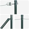 vidaXL Fence Posts Manual 7 pcs Green Ø32mm 80 cm Galvanized steel