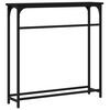 vidaXL Console Table Black Engineered wood, metal Narrow Adjustable Feet
