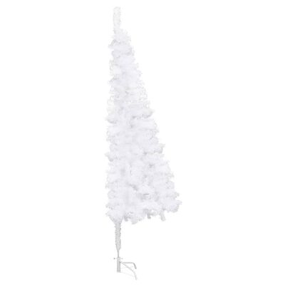 vidaXL Corner Artificial Christmas Tree LEDs&Ball Set White 82.7" PVC