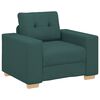 vidaXL Sofa 3 pcs Dark Green Linen-blend Fabric
