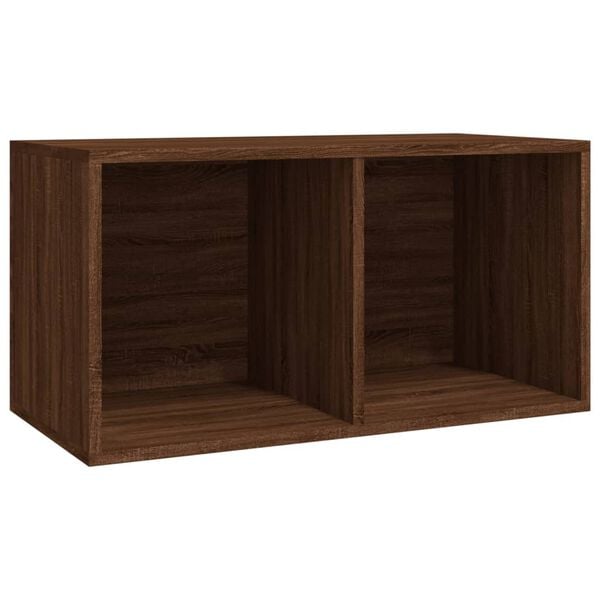 vidaXL LP Storage Box Brown Oak Engineered Wood Medium Vinyl Storage Box