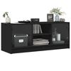 vidaXL TV Cabinet Black Engineered wood, glass 40.2 x 14.6 x 16.5 in