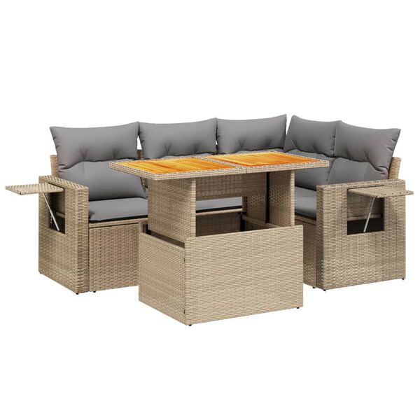 vidaXL Garden Sofa Set Beige