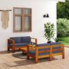 vidaXL Garden Lounge Set Dark Grey Solid acacia wood Garden Lounge Set