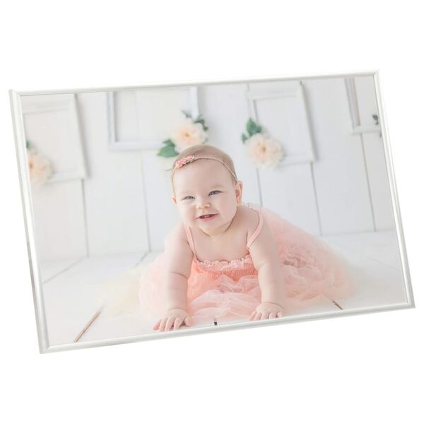 vidaXL Photo Frame Set of 3 Silver PVC 5.1 x 7.1 in Photo Frame