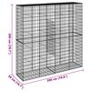 vidaXL Gabion Basket Silver Galvanized iron wire Large