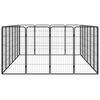 vidaXL Dog Playpen Black Powder-coated steel Dog Playpen Rectangular