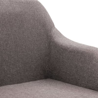vidaXL Swivel Dining Chair Taupe Fabric