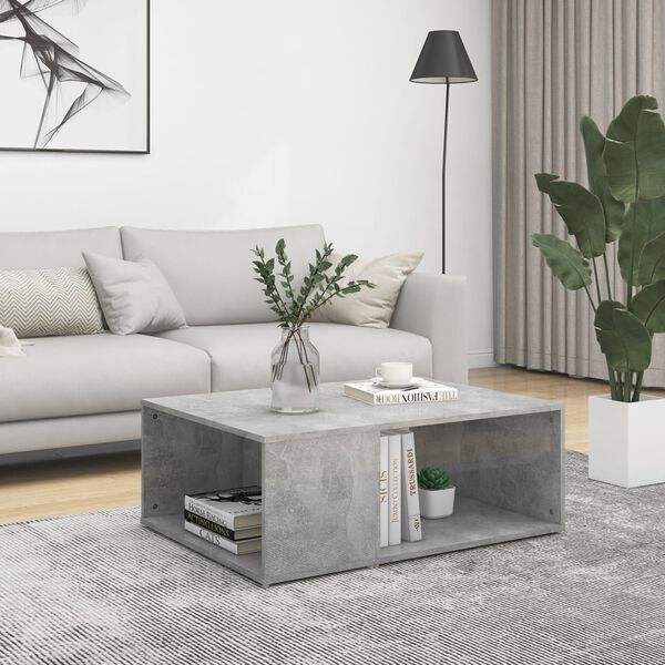 vidaXL Coffee Table Concrete Gray Engineered Wood Medium Coffee Table