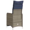 vidaXL Reclining Patio Chair with Cushions Gray Poly Rattan