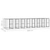 vidaXL Dog Kennel Black and Silver Powder-coated steel 19.4 sq ft
