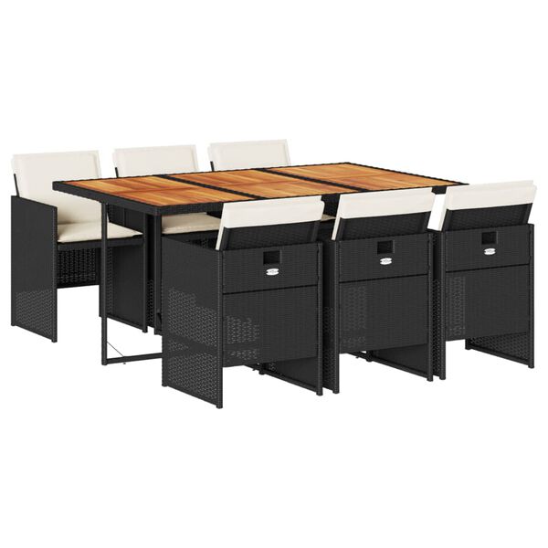 vidaXL Garden Dining Set Black, Brown, Cream White