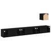 vidaXL TV Cabinet Set Wall-mounted Black Oak Engineered Wood