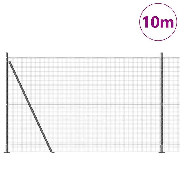 vidaXL Fence with Posts Gray 59.1" x 393.7" Steel