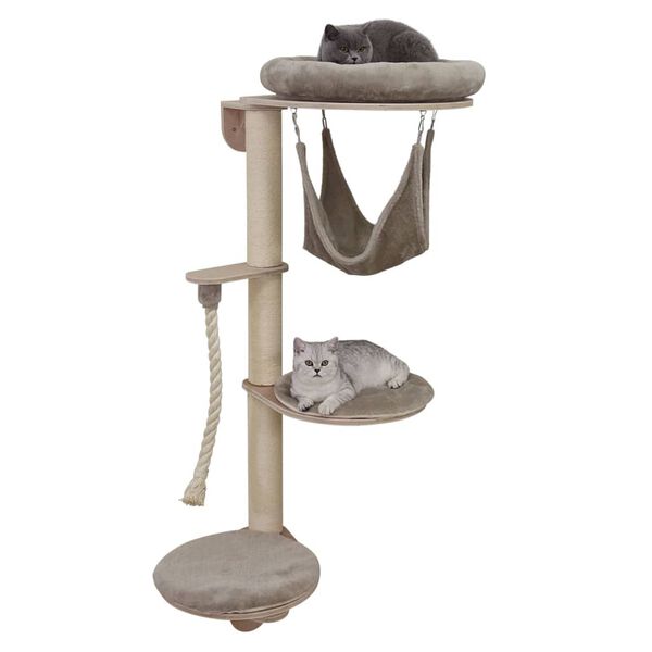 Kerbl Cat Tree Taupe Wood and Plush 62.2 in tall Cat Tree Other