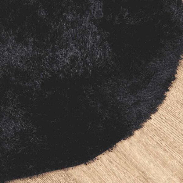 vidaXL Shaggy Rug Black 100% Polyester 47.2 in Non-slip Shaggy Rug