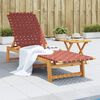 vidaXL Sun Lounger Red Solid Acacia wood Standard Sun Lounger