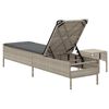 vidaXL Sun Lounger Set of 2 Light grey Poly rattan Large