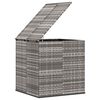 vidaXL Cushion Box Grey PE Rattan, Powder-Coated Steel Large Cushion Box