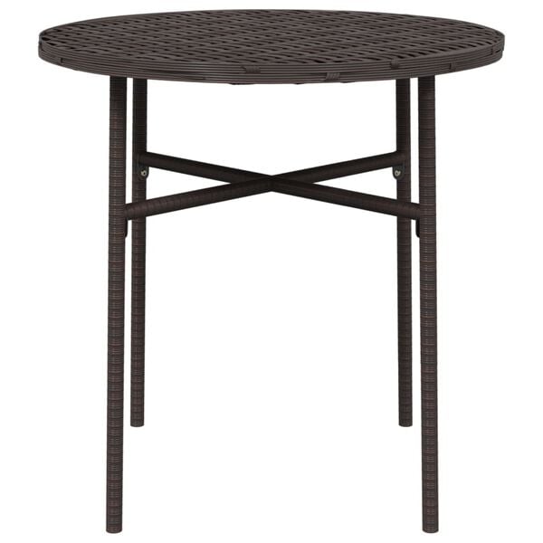 vidaXL Tea Table Brown 17.7" Poly Rattan