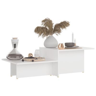 vidaXL Coffee Table White 43.9"x19.7"x13" Chipboard