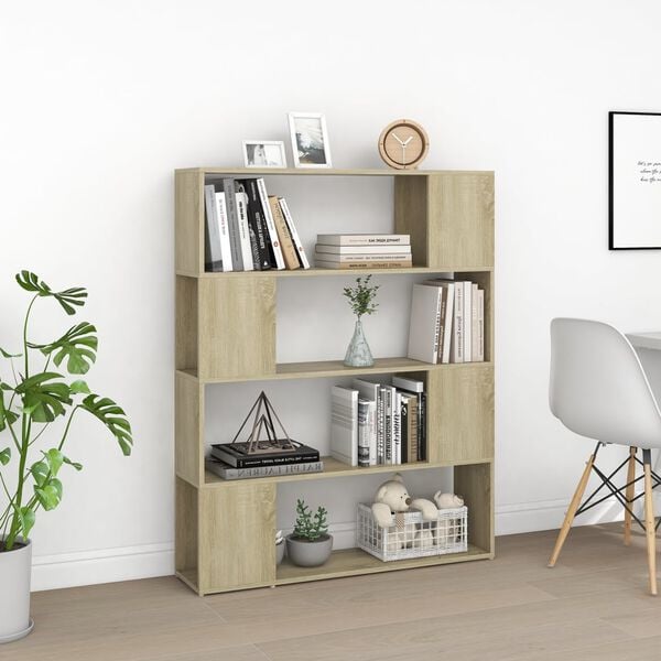 vidaXL Book Cabinet Room Divider Sonoma Oak Engineered Wood Medium
